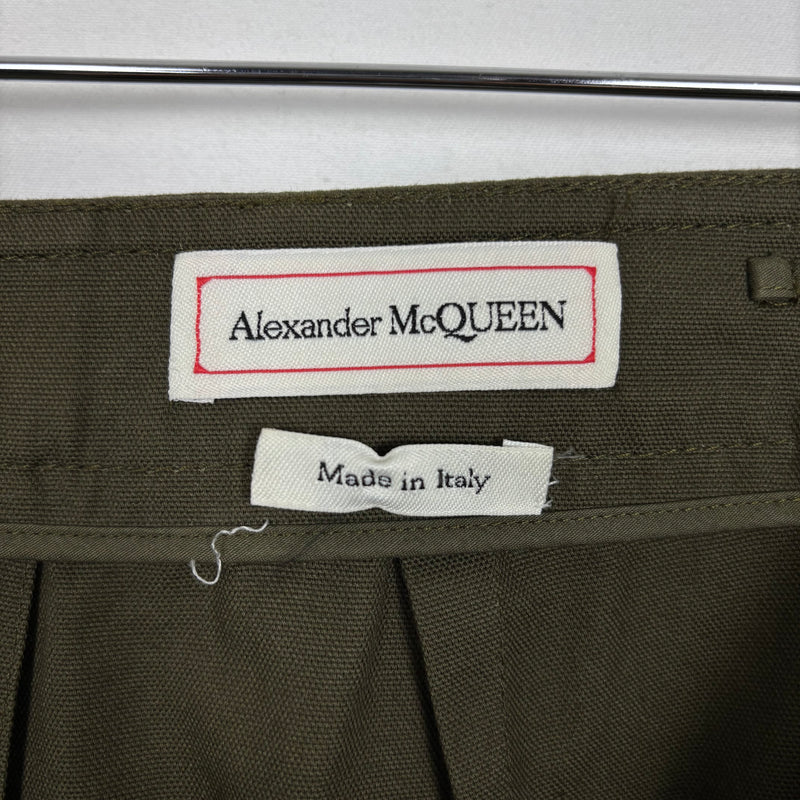 2019 Alexander McQueen Wide Leg Pleated Cargo Pants
