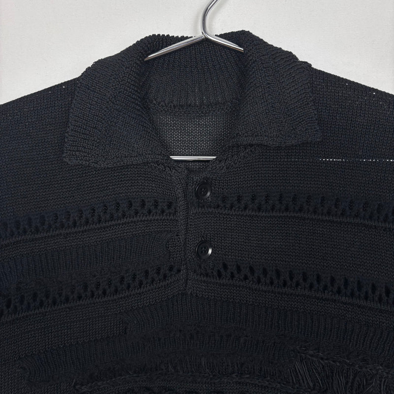 Yohji Yamamoto Y's Openwork Knit Polo Top
