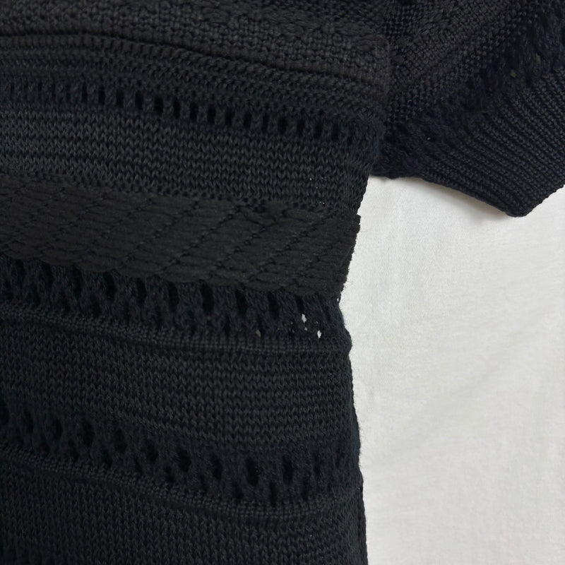 Yohji Yamamoto Y's Openwork Knit Polo Top