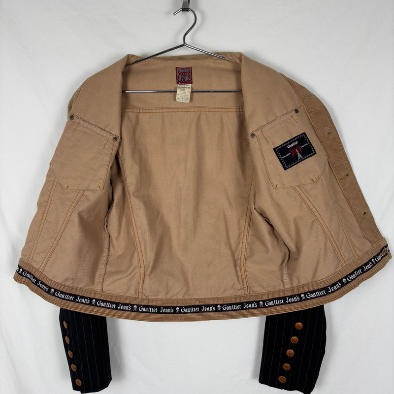 90s Jean Paul Gaultier Fabric Switching Trucker Jacket