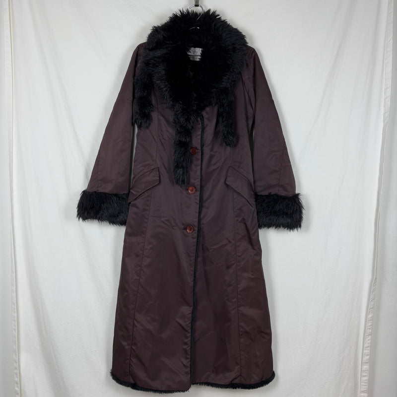 Tsumori Chisato Long Faux Fur Trim Nylon Coat