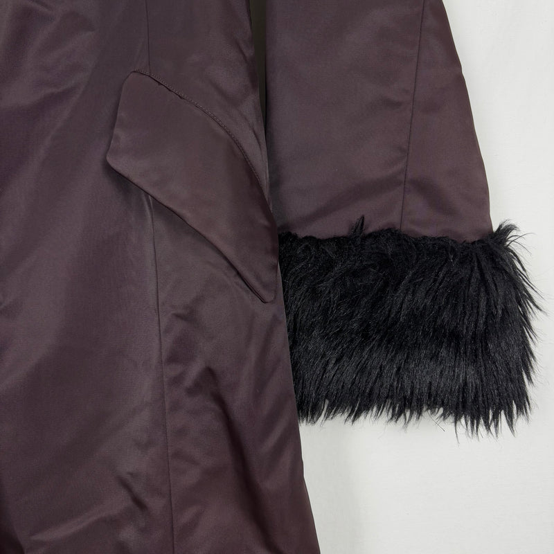 Tsumori Chisato Long Faux Fur Trim Nylon Coat