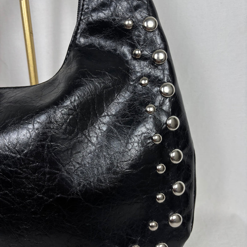 Rivet Underarm Crescent Bag
