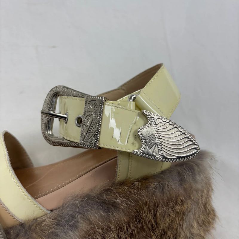Mihara Yasuhiro Fur Trim Chunky Sandals