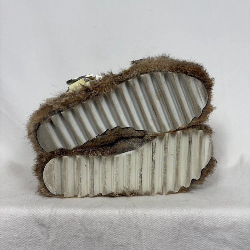 Mihara Yasuhiro Fur Trim Chunky Sandals