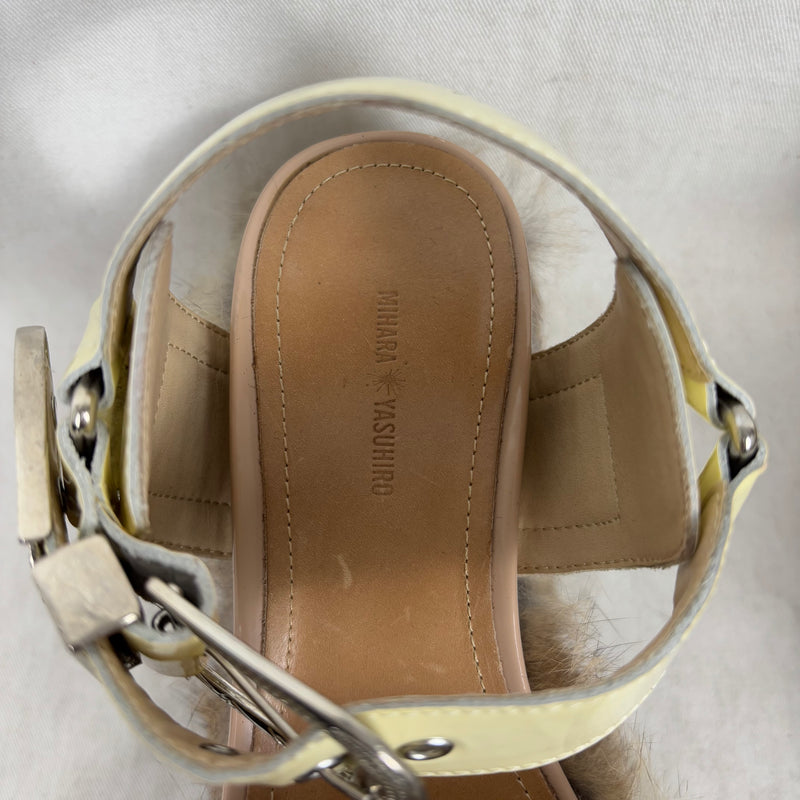 Mihara Yasuhiro Fur Trim Chunky Sandals