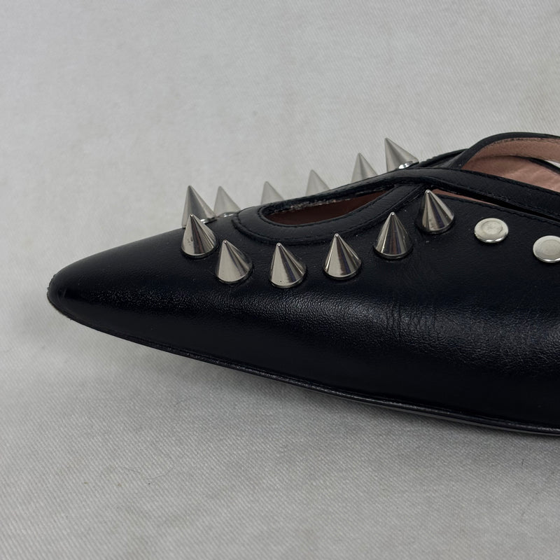 Moschino Pointed Studded Slingback Flats (Size 37)