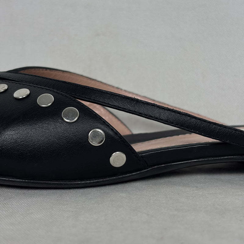 Moschino Pointed Studded Slingback Flats (Size 37)
