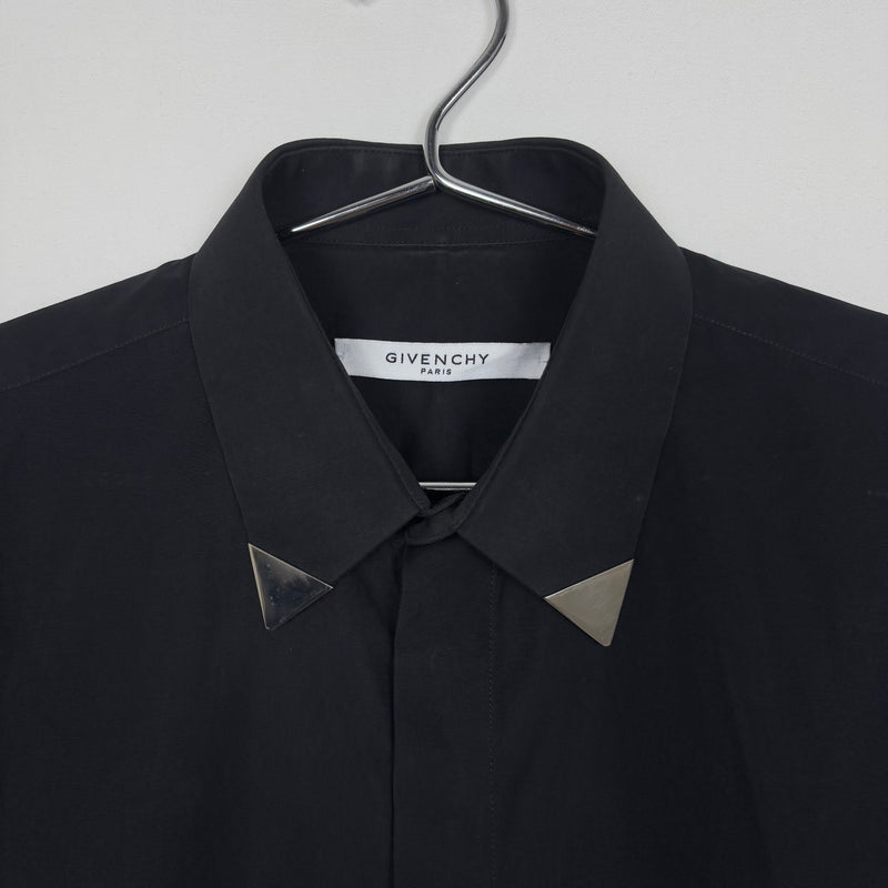 Givenchy Metal Collar Tip Button Up Shirt