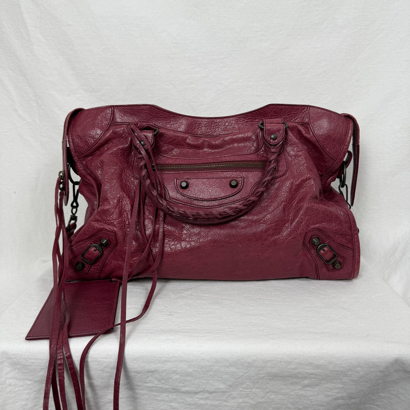 FW12 Balenciaga City Bag Wine Red