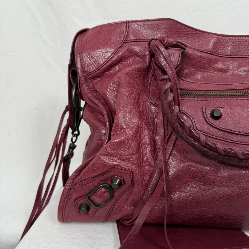 FW12 Balenciaga City Bag Wine Red