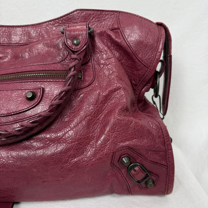 FW12 Balenciaga City Bag Wine Red