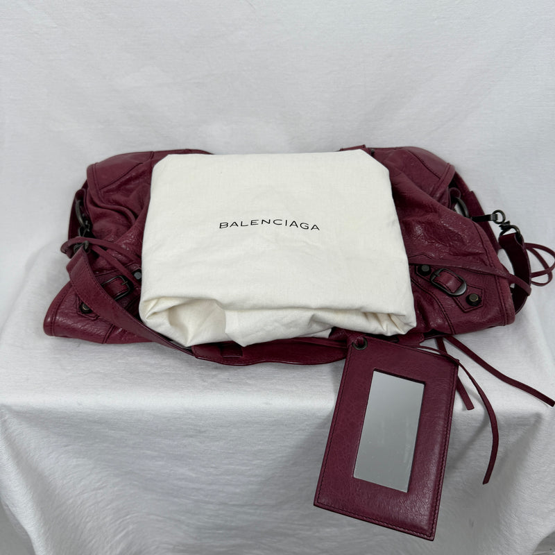 FW12 Balenciaga City Bag Wine Red