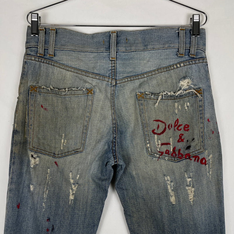 Dolce&Gabbana Paint Crush Denim Pants