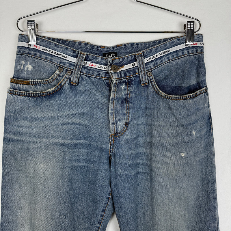 00s Dolce&Gabbana Waistband Logo Twill Tape Jeans