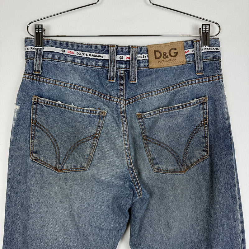 00s Dolce&Gabbana Waistband Logo Twill Tape Jeans