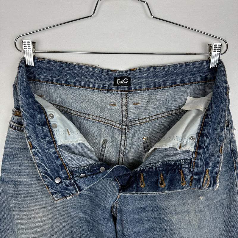 00s Dolce&Gabbana Waistband Logo Twill Tape Jeans