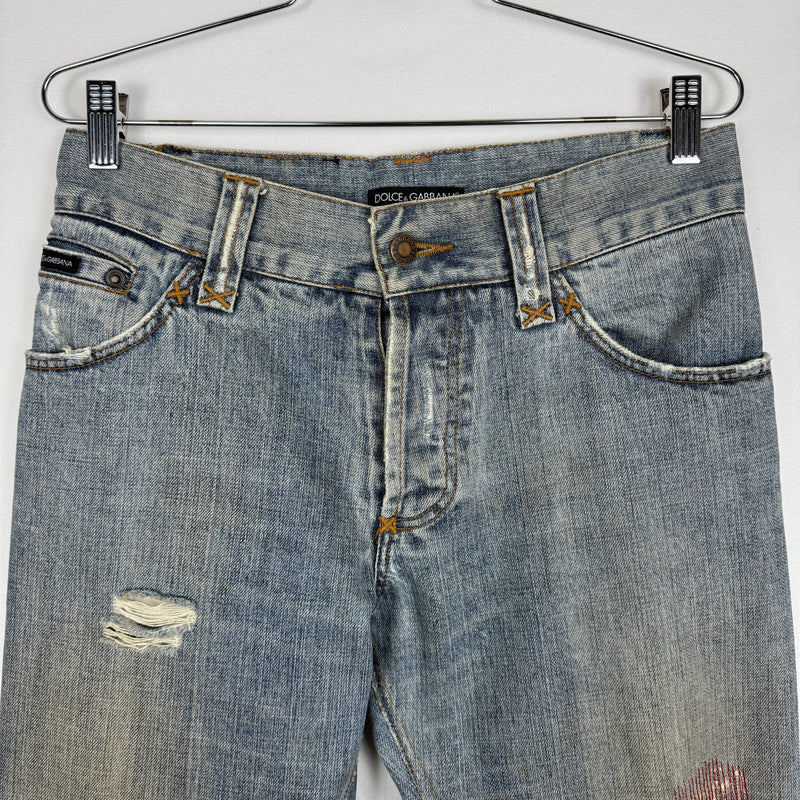 00s Dolce&Gabbana Distressed Tapered Jeans