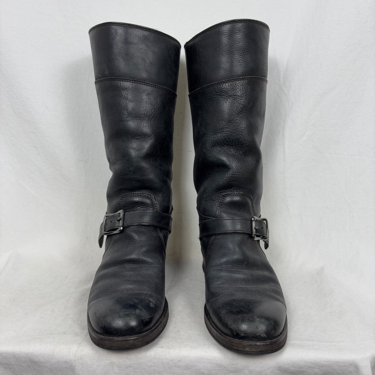5351 Pour Les Hommes Mid Calf Leather Saddle Boots – Boketto
