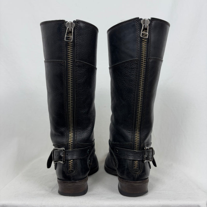 5351 Pour Les Hommes Mid Calf Leather Saddle Boots