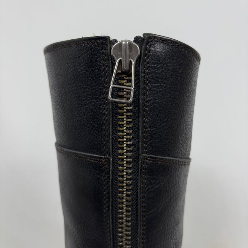 5351 Pour Les Hommes Mid Calf Leather Saddle Boots