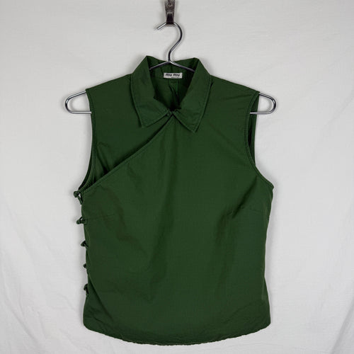SS03 Miu Miu Knot Closure Sleeveless Blouse