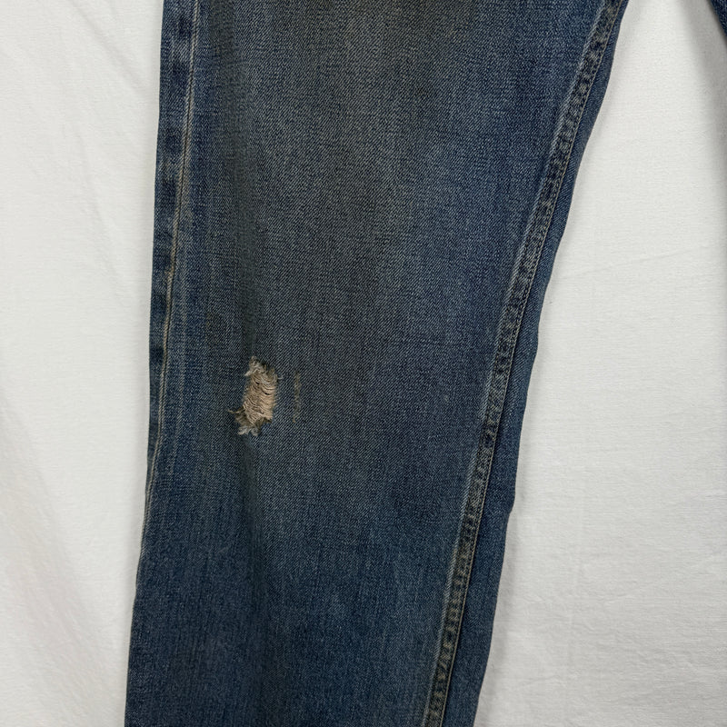 00s Rick Owens Slab Waxed Distressed Mudwash Jeans