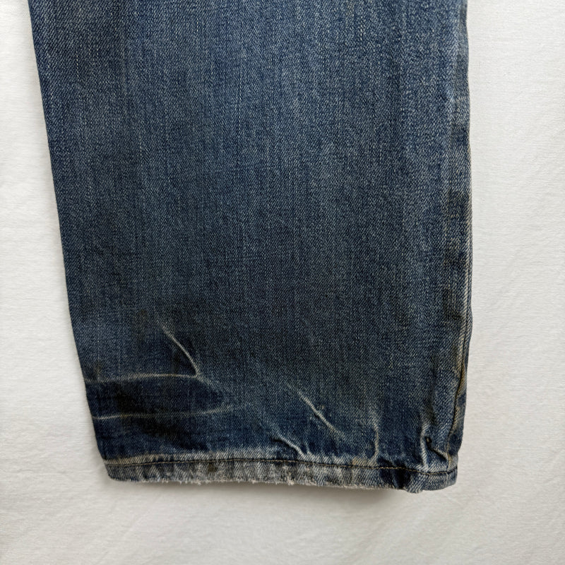 00s Rick Owens Slab Waxed Distressed Mudwash Jeans