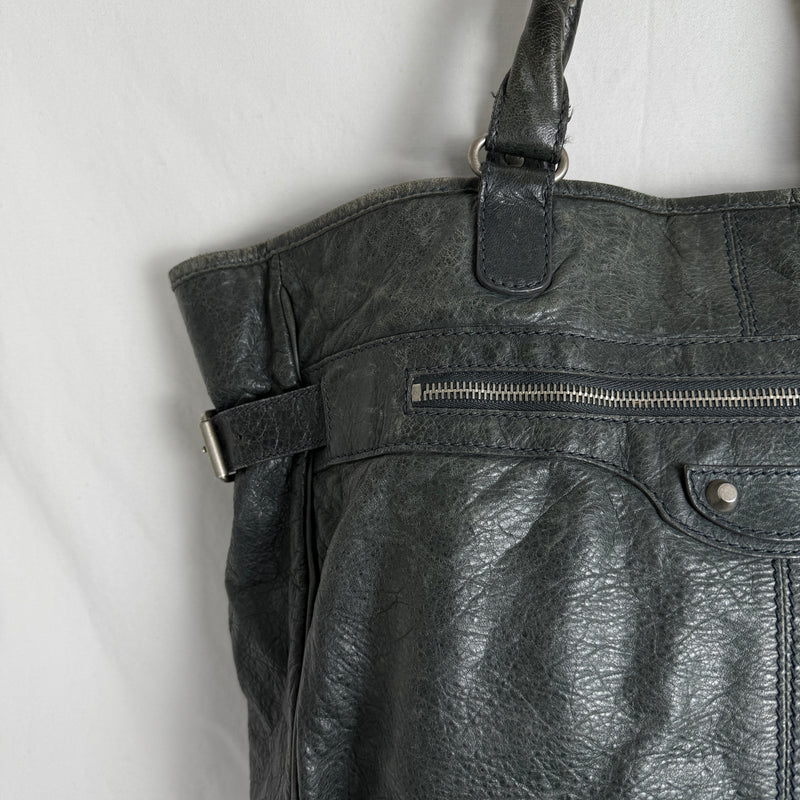 Balenciaga Hexagon Leather Tote Bag