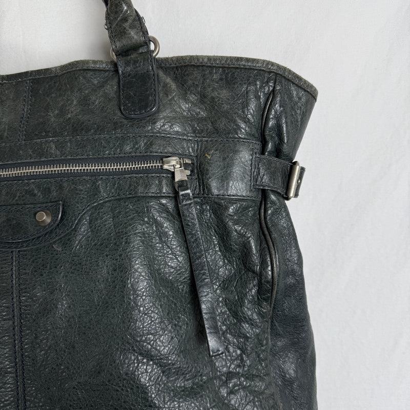 Balenciaga Hexagon Leather Tote Bag