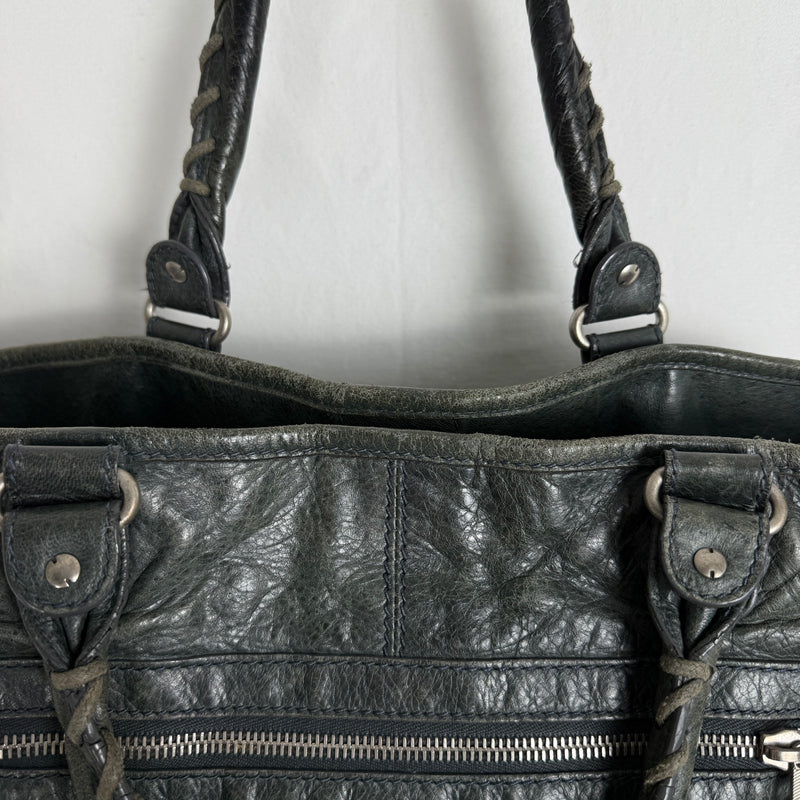 Balenciaga Hexagon Leather Tote Bag
