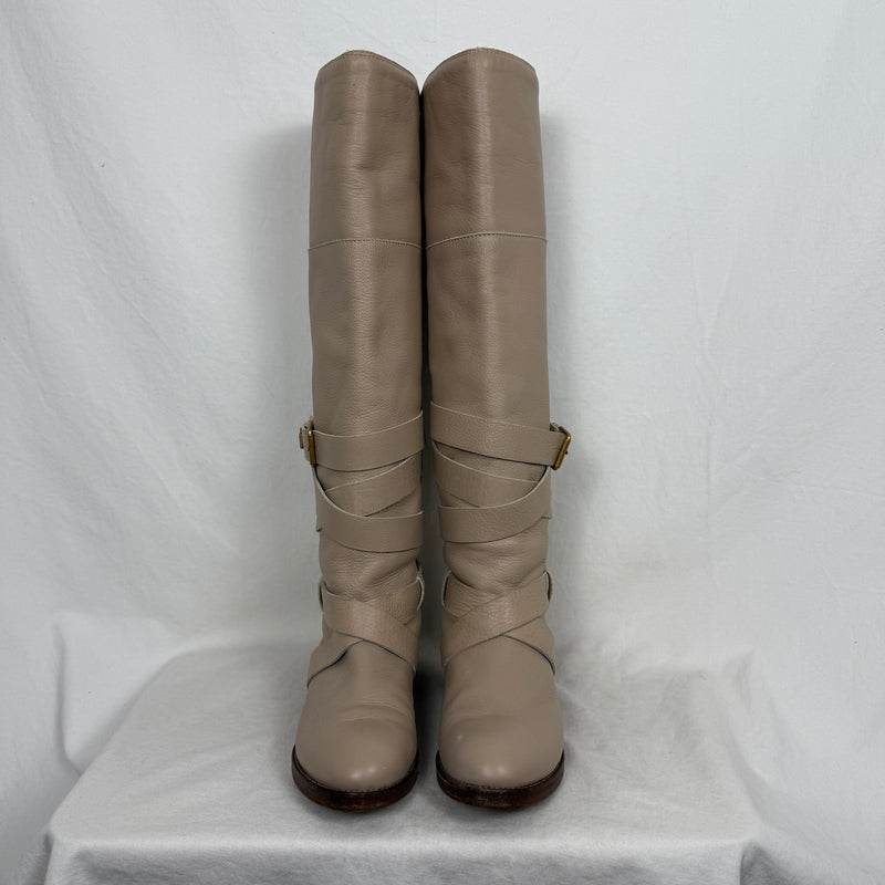 Chloe by Phoebe Philo Knee High Lined Riding Boots (Beige)