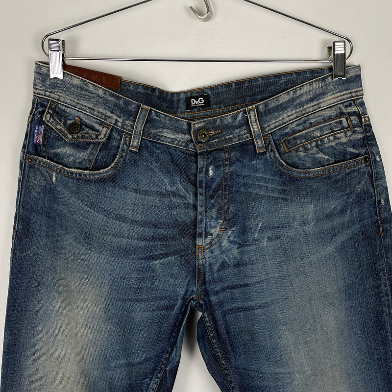 00s Dolce&Gabbana Laser Print Low Rise Jeans