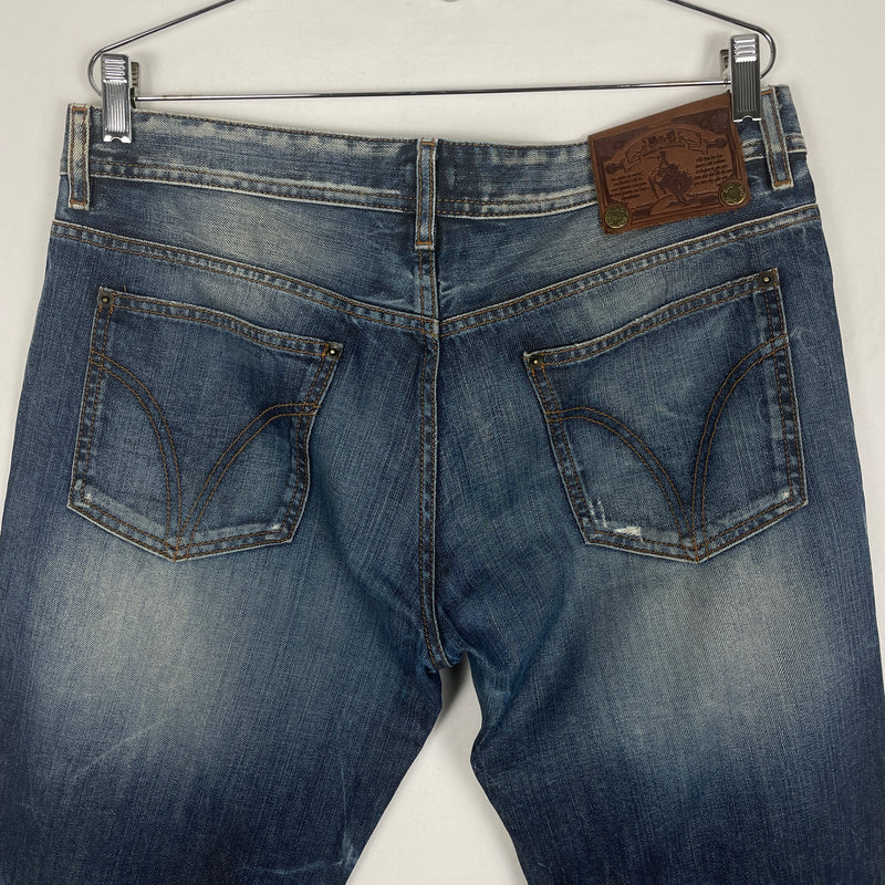 00s Dolce&Gabbana Laser Print Low Rise Jeans