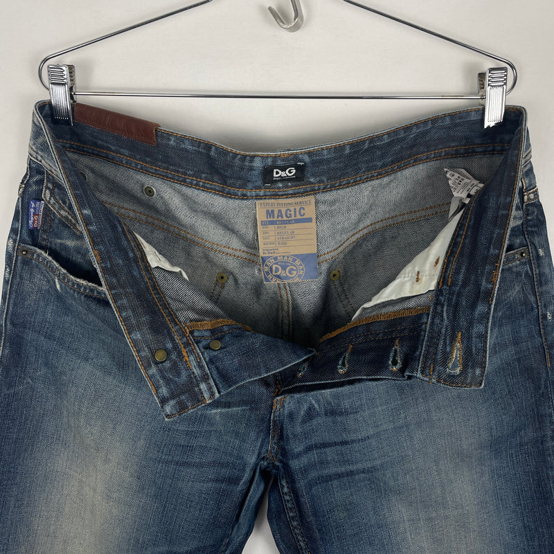 00s Dolce&Gabbana Laser Print Low Rise Jeans