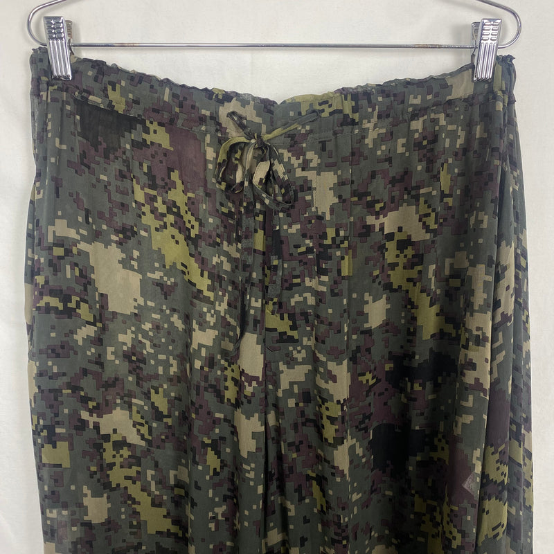 Yohji Yamamoto Noir Sheer Camouflage Cropped Pants