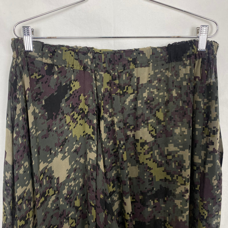 Yohji Yamamoto Noir Sheer Camouflage Cropped Pants