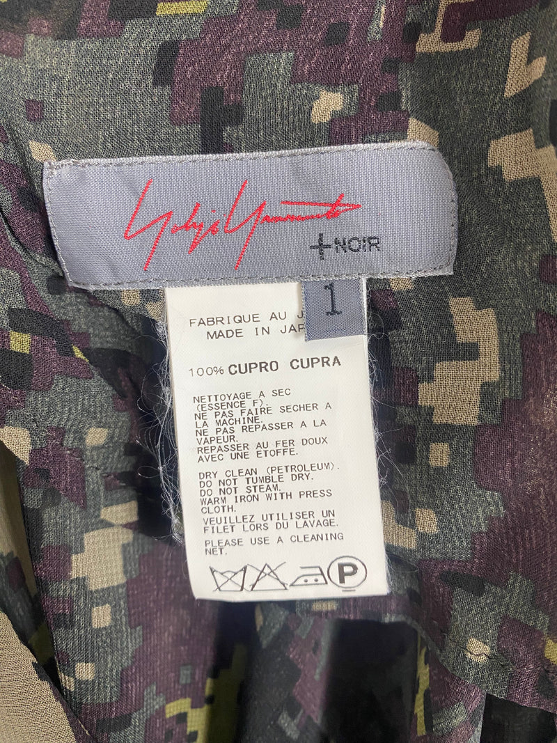 Yohji Yamamoto Noir Sheer Camouflage Cropped Pants