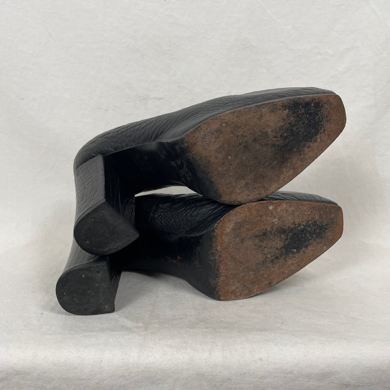 00s Junya Watanabe Square Toe Croc Heels