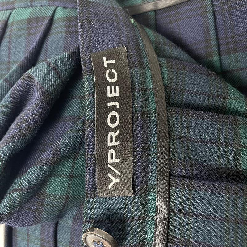 Y/Project Ruffled Pleated Plaid Skirt