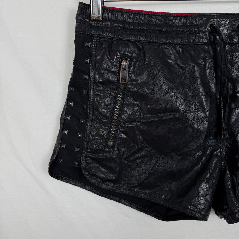 Diesel Pleather Mini Studded Swim Shorts
