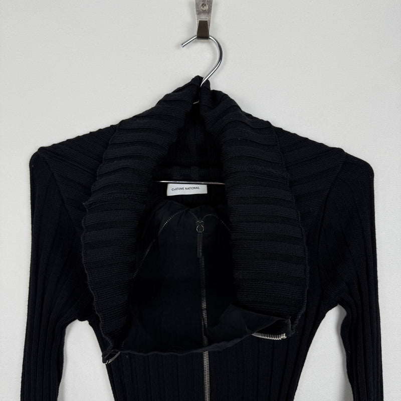 Costume National Rib Knit Zip Dress