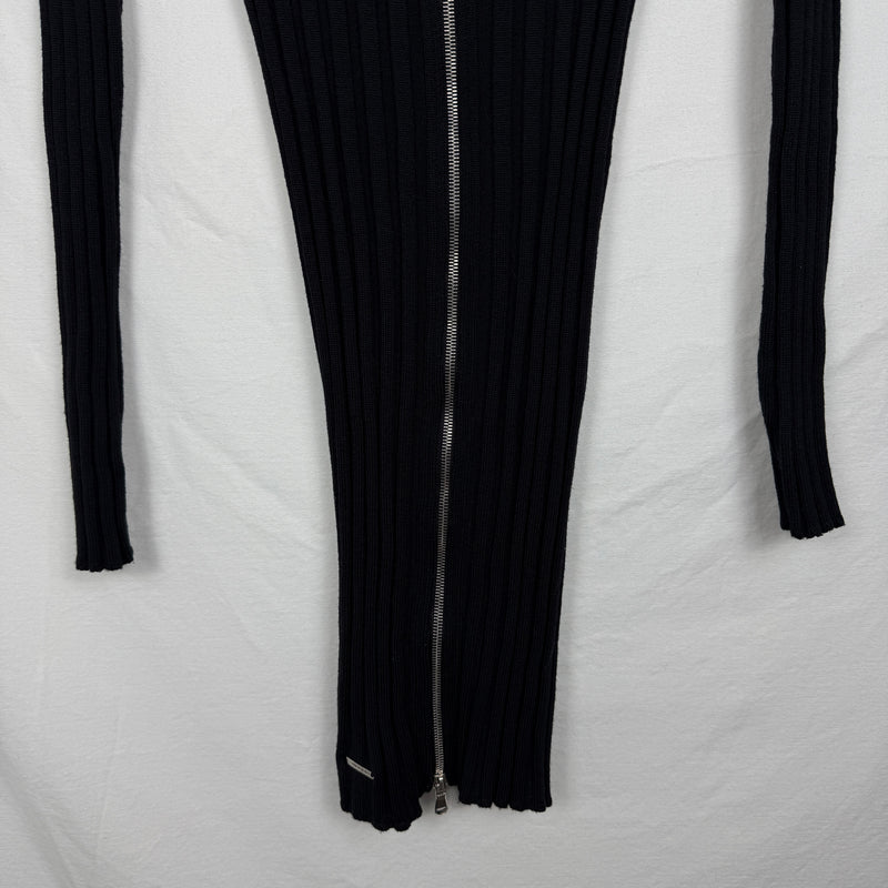 Costume National Rib Knit Zip Dress