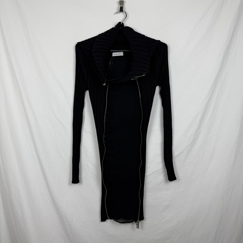 Costume National Rib Knit Zip Dress