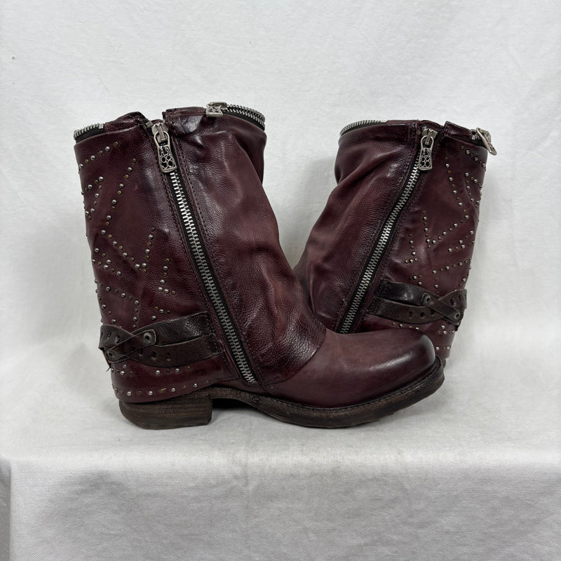 A.S. 98 Slouch Mid-Calf Studded Boots