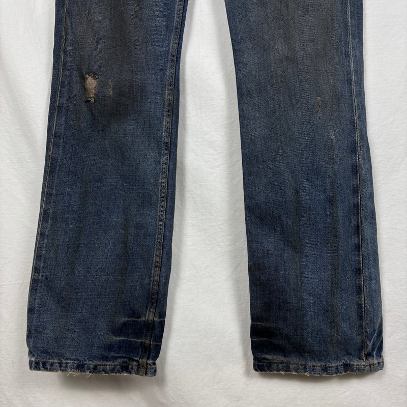 FW01 Rick Owens Slab Waxed Distressed Mudwash Jeans