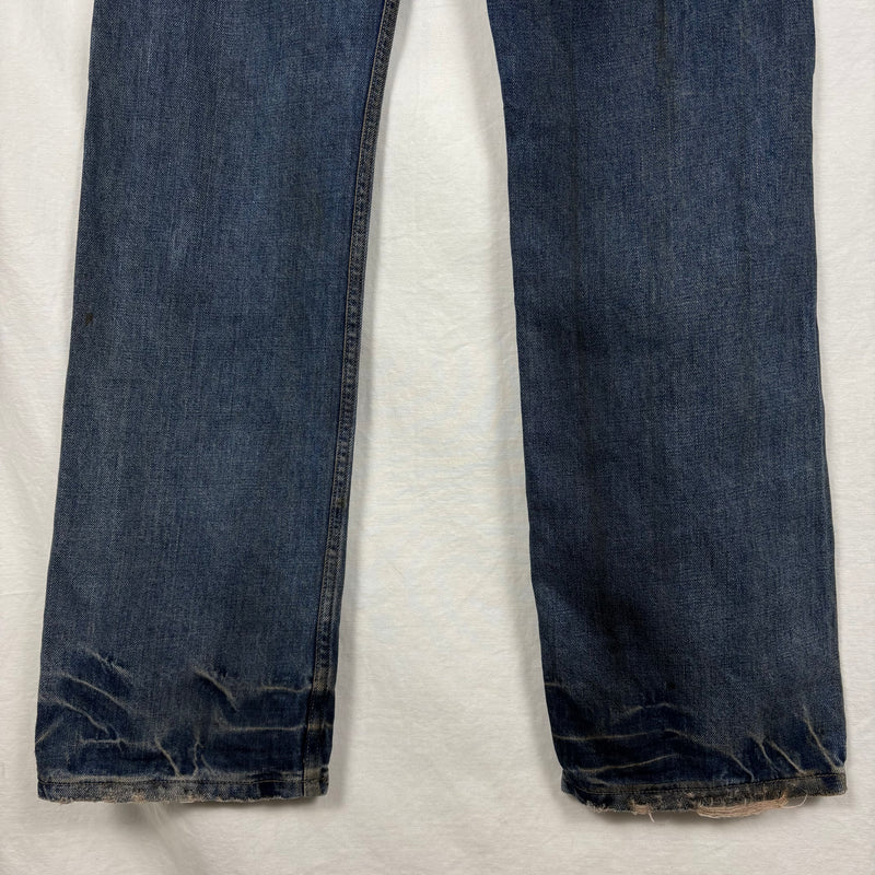 FW01 Rick Owens Slab Waxed Distressed Mudwash Jeans