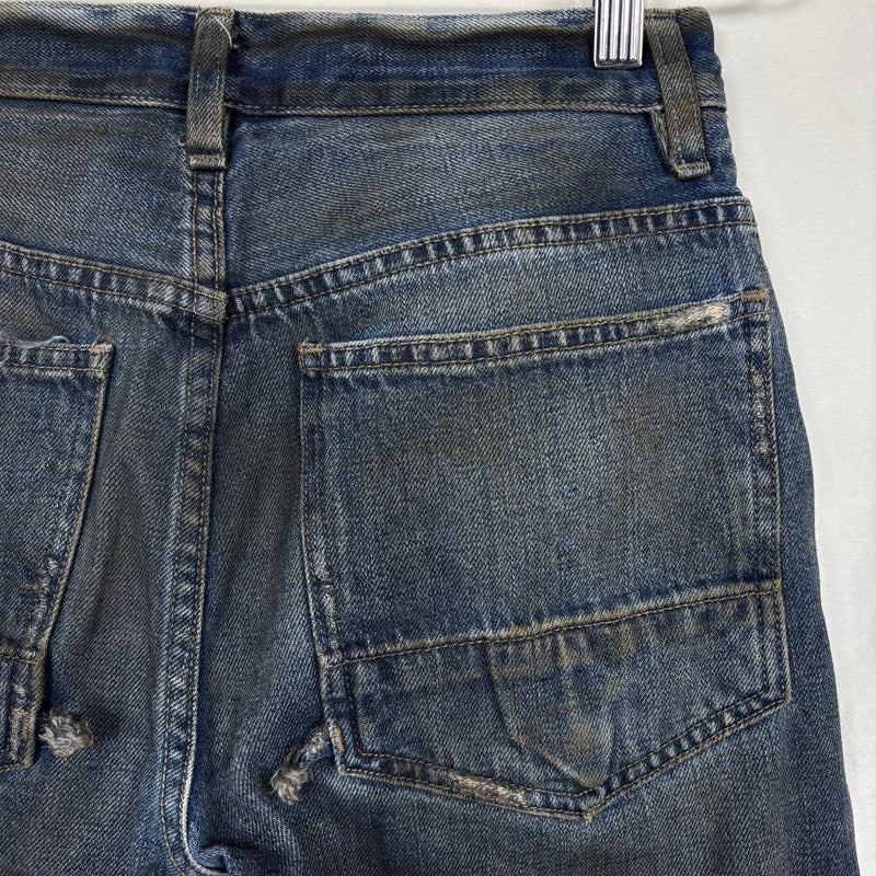 FW01 Rick Owens Slab Waxed Distressed Mudwash Jeans