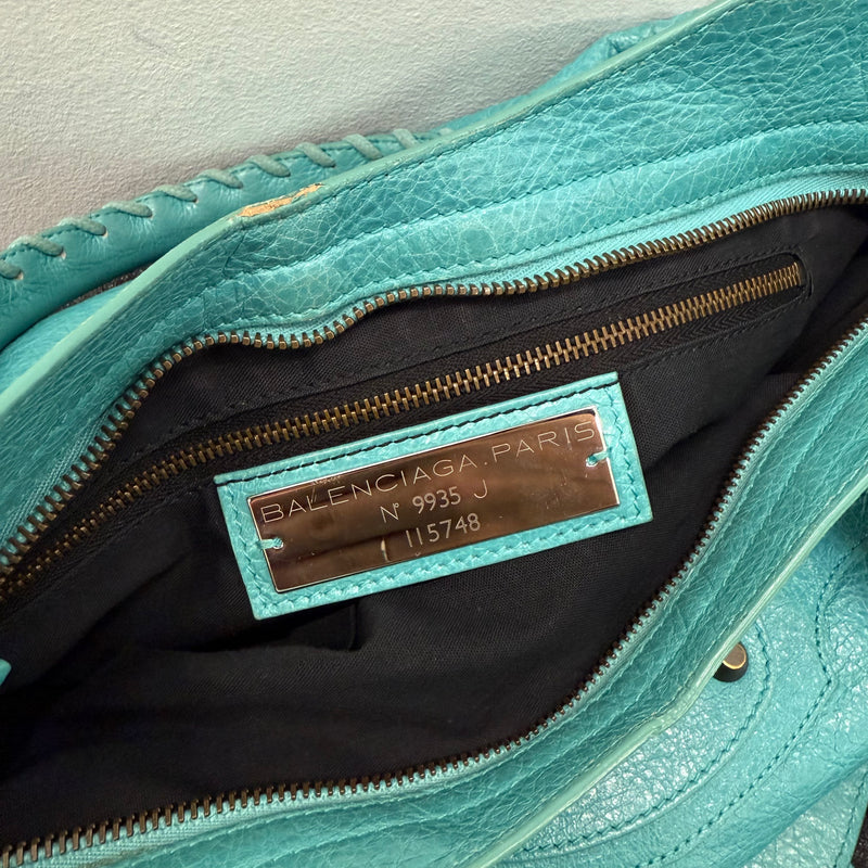 SS09 Balenciaga by Alexander Wang City Bag In Turquoise