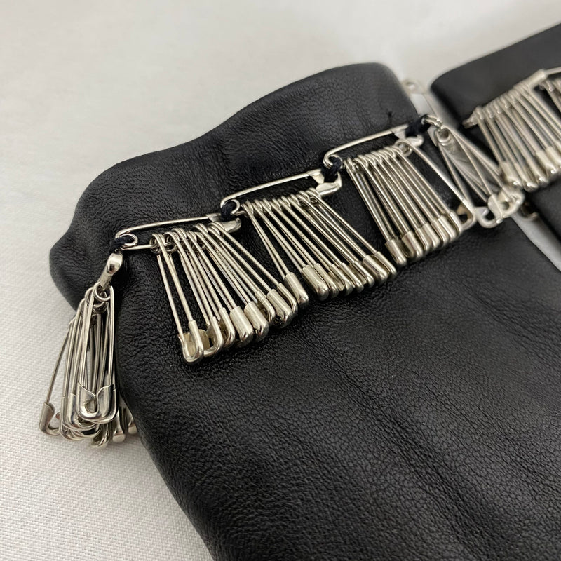 Moschino Leather Safety Pin Gloves